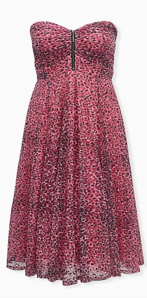 Betsey Johnson x Torrid Hot Pink Mesh Tulle Skater Dress